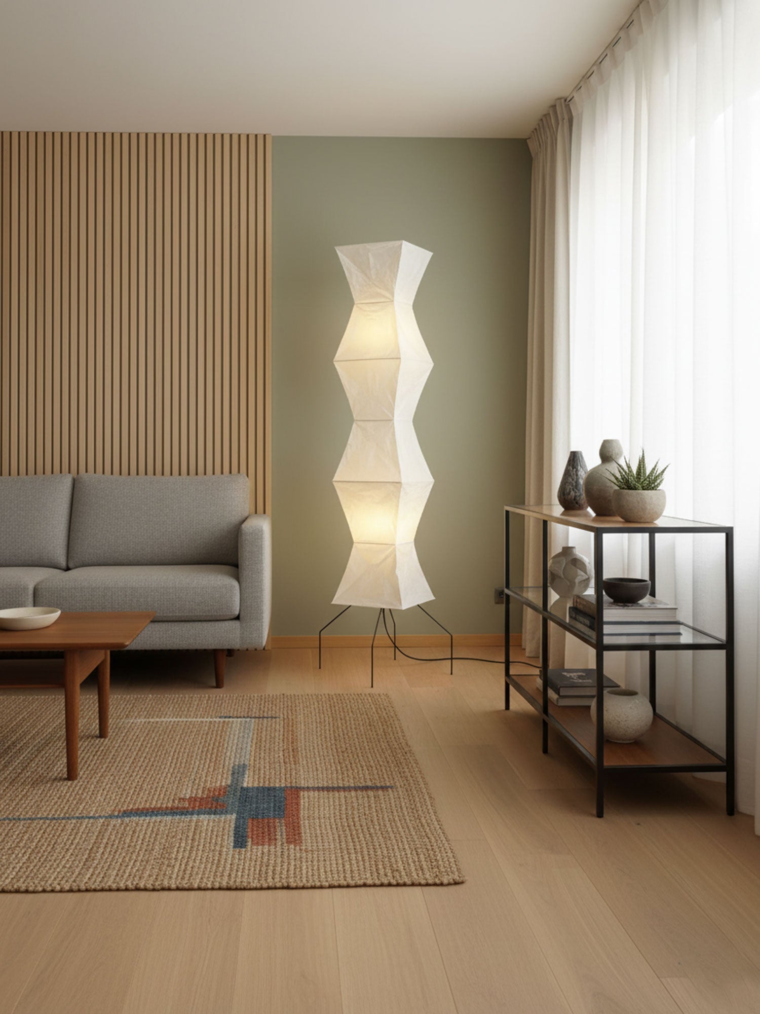 Reispapier Stehlampe | Wohnzimmer