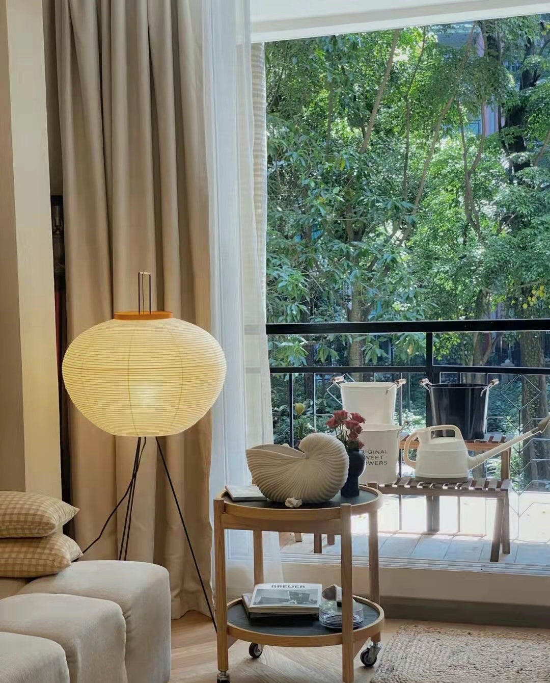 Reispapier Stehlampe | Wohnzimmer