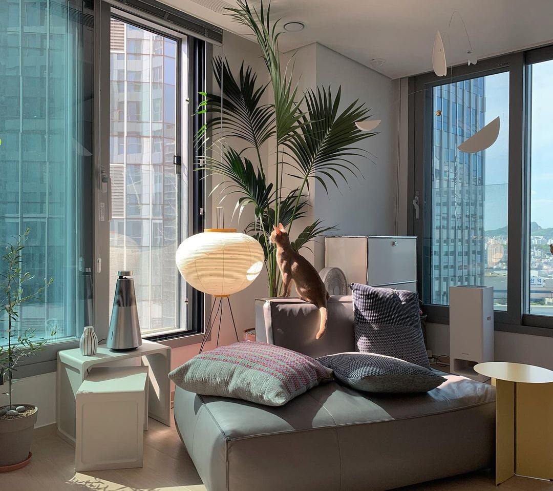 Reispapier Stehlampe | Wohnzimmer