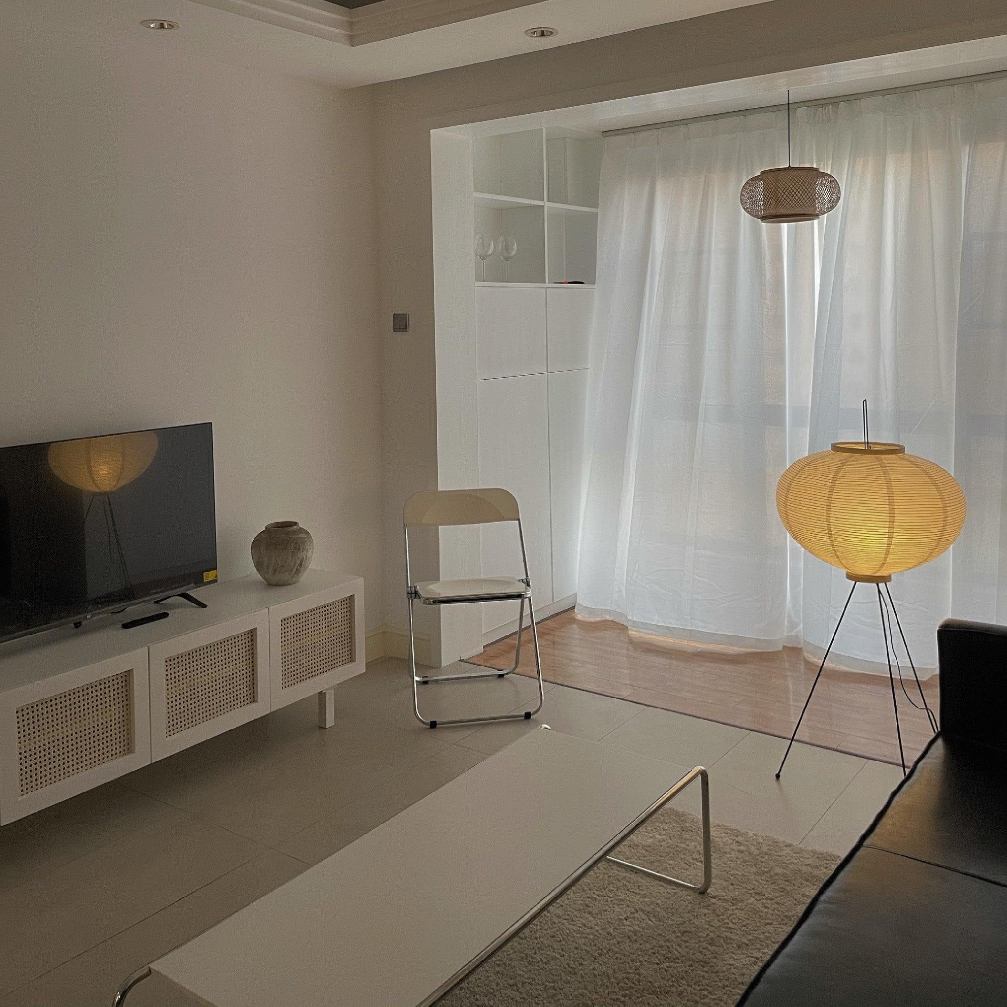 Reispapier Stehlampe | Wohnzimmer