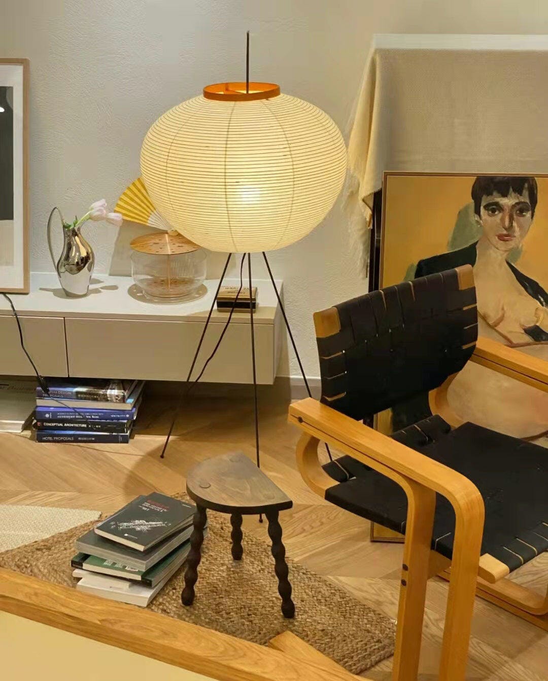 Reispapier Stehlampe | Wohnzimmer