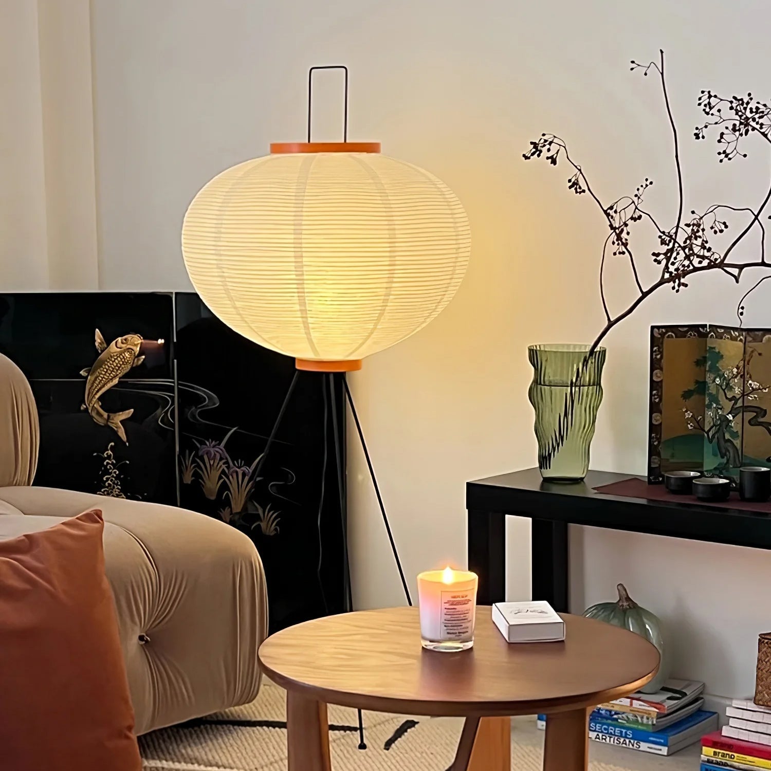 Reispapier Stehlampe | Wohnzimmer