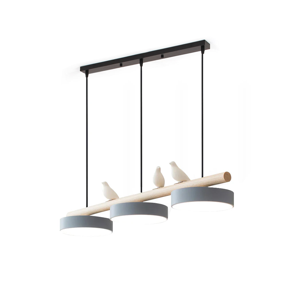 Parallelstrahler Pendelleuchte mit Vogelmotiven