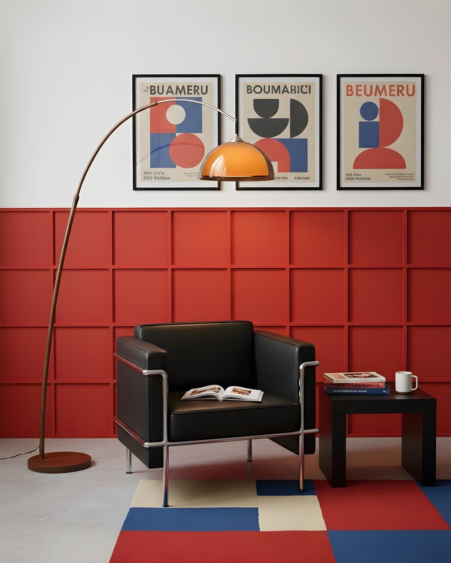 Bogen Stehlampe mit Kuppelschirm