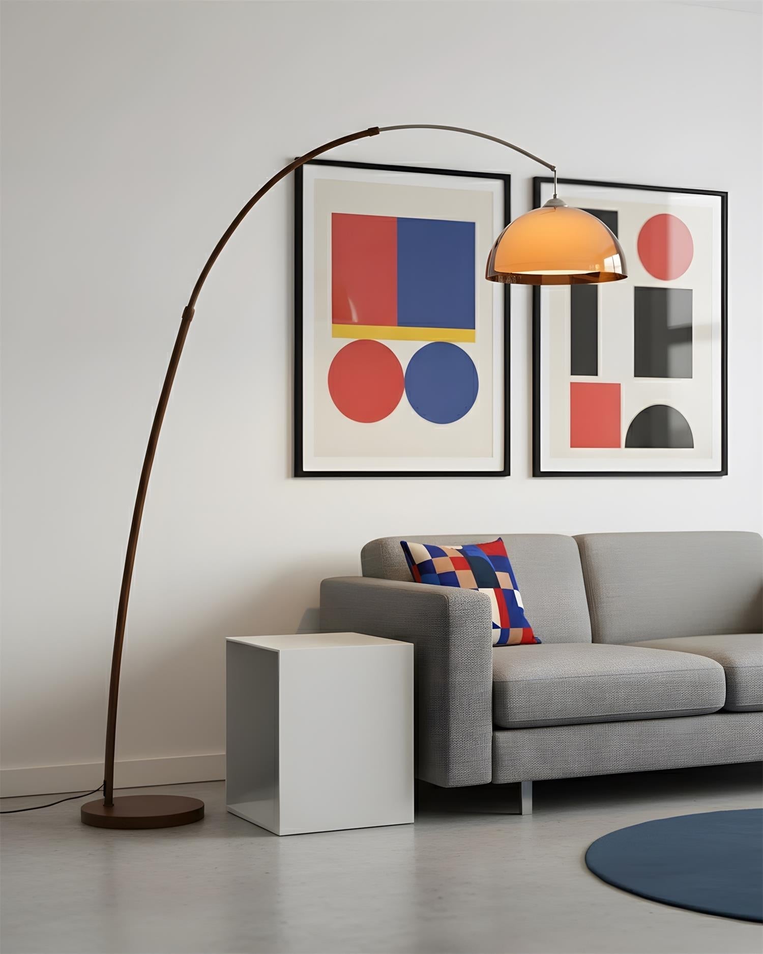 Bogen Stehlampe mit Kuppelschirm