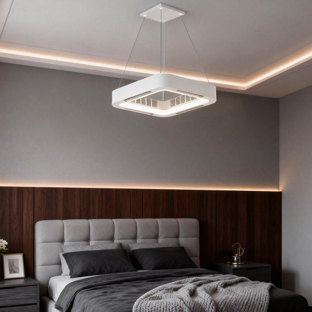 Quadratischer Hohlraum Integrierter Deckenventilator mit Licht