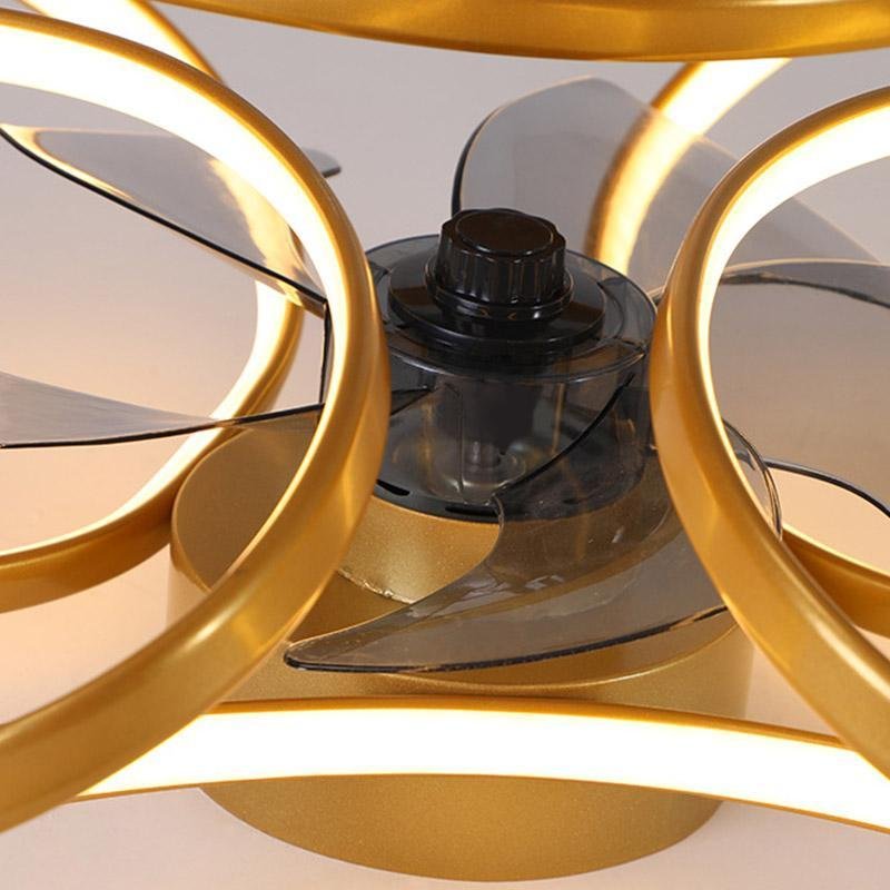 LED-Deckenventilator mit flacher Bauweise und Beleuchtung