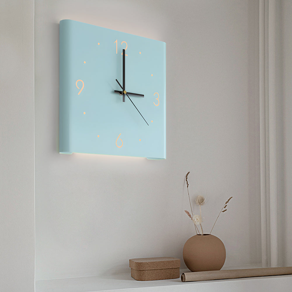 Wanduhr Lampe Quadrat Hinterleuchtet
