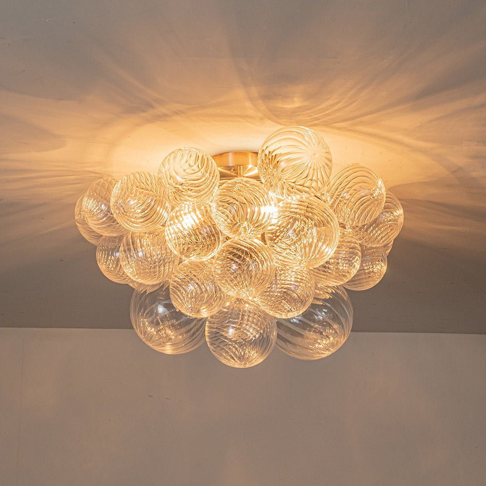 Kronleuchter aus geripptem Glas
