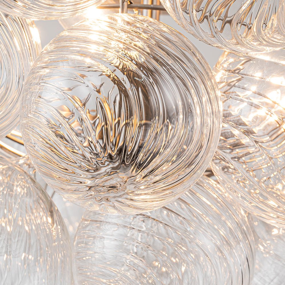 Kronleuchter aus geripptem Glas