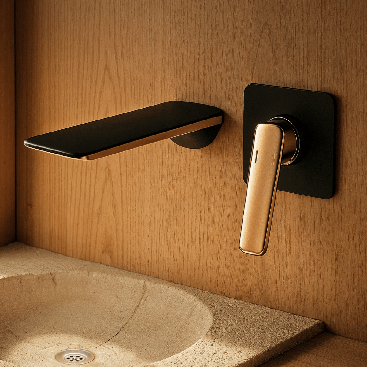 Wandmontierte Badezimmerarmatur