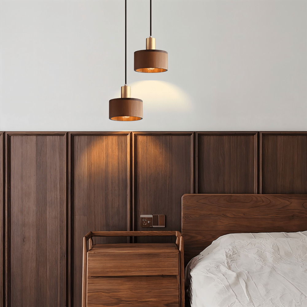 Lineare Pendelleuchten aus Holz