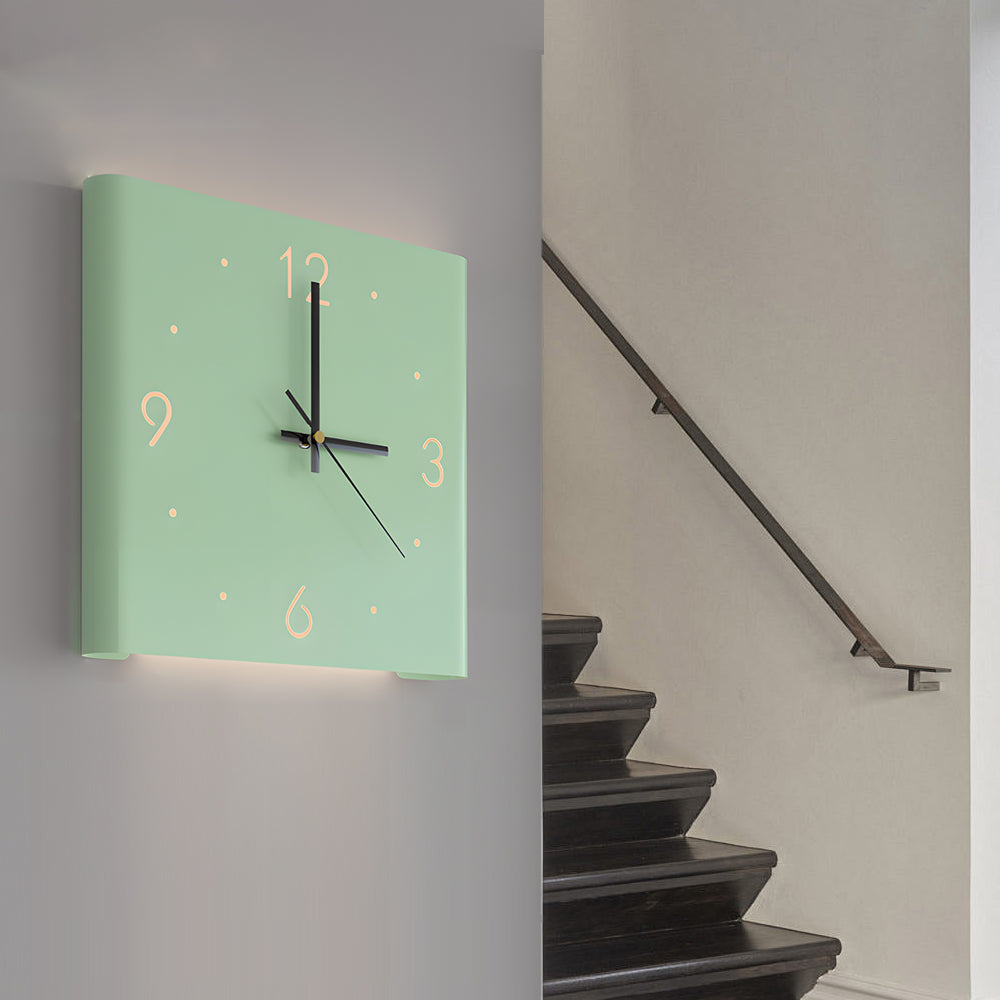 Wanduhr Lampe Quadrat Hinterleuchtet