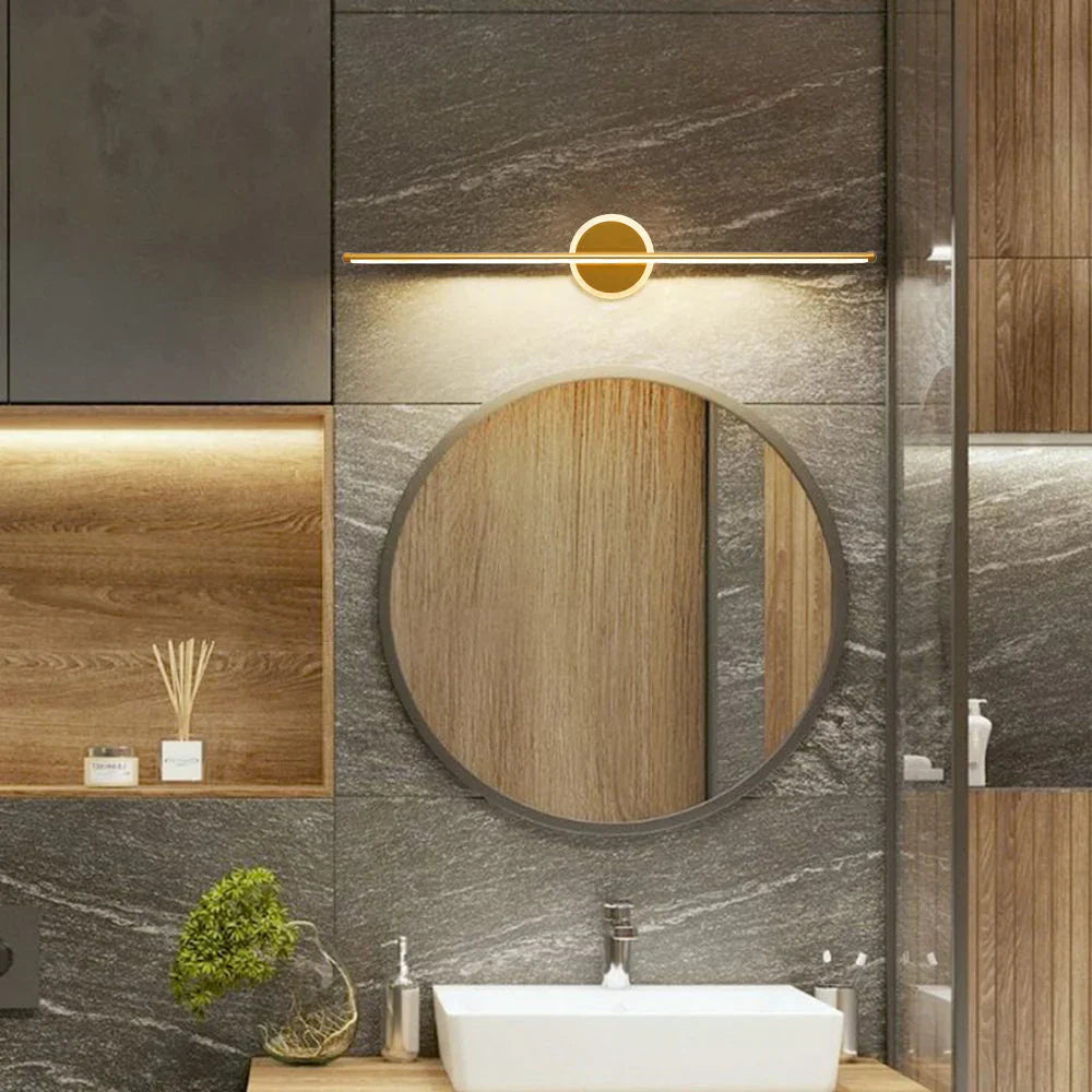 LED Wandleuchte in Linienform mit runder Basis