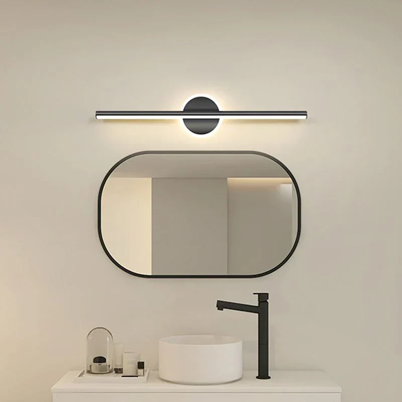 LED Wandleuchte in Linienform mit runder Basis