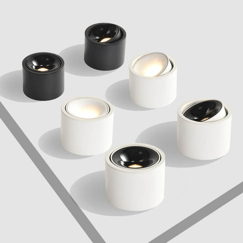 Runde, verstellbare LED-Deckenleuchte mit Spotfunktion