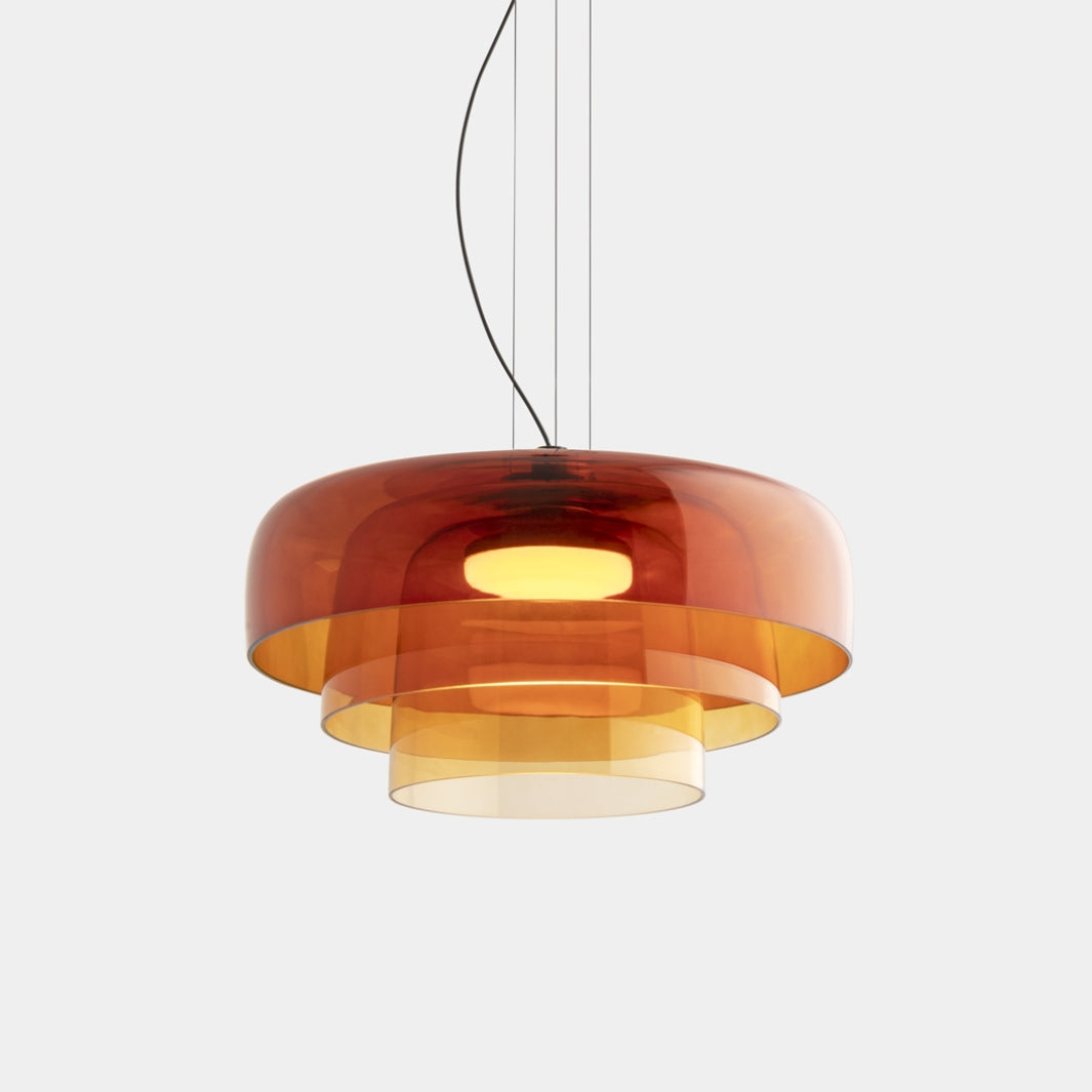 Levels Pendelleuchte mit Glasschirmen