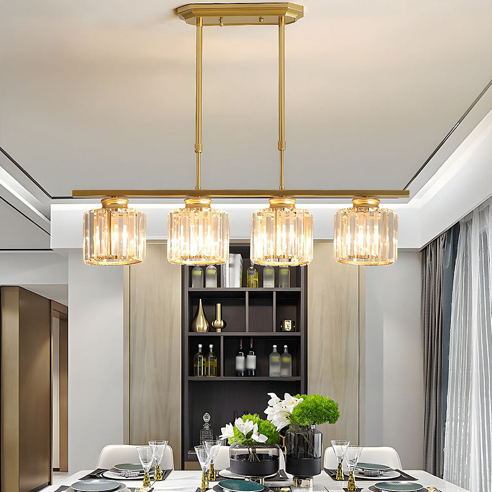 Linearer Glasfransen-Kronleuchter