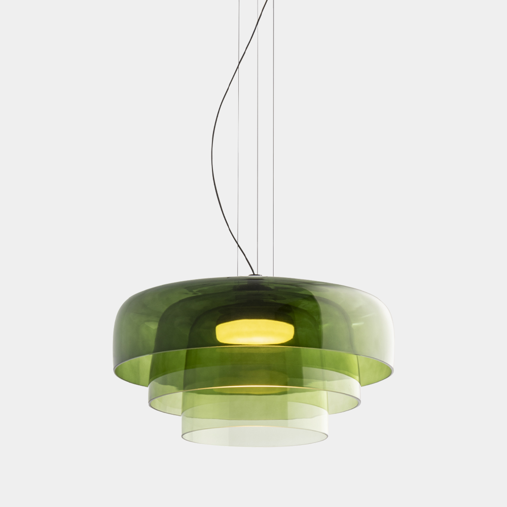 Levels Pendelleuchte mit Glasschirmen