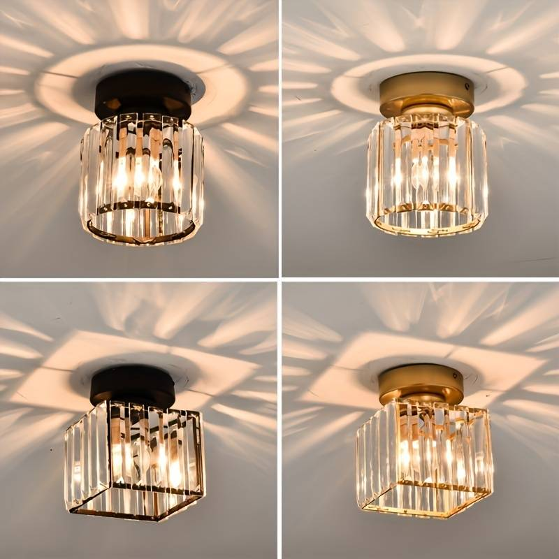 Deckenleuchte mit Messingkorpus und Kristallschirm | LED
