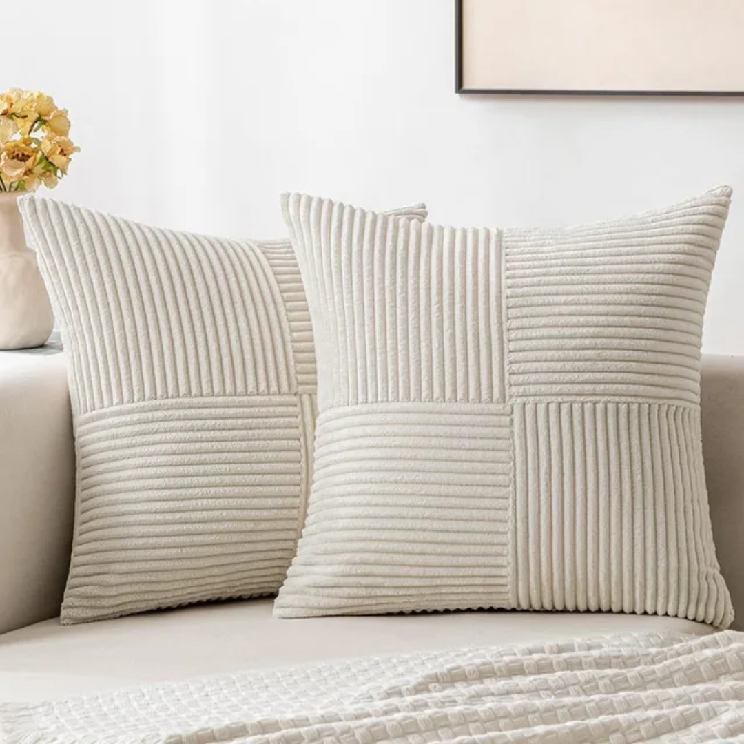 Rippiertes Patchwork-Kissen