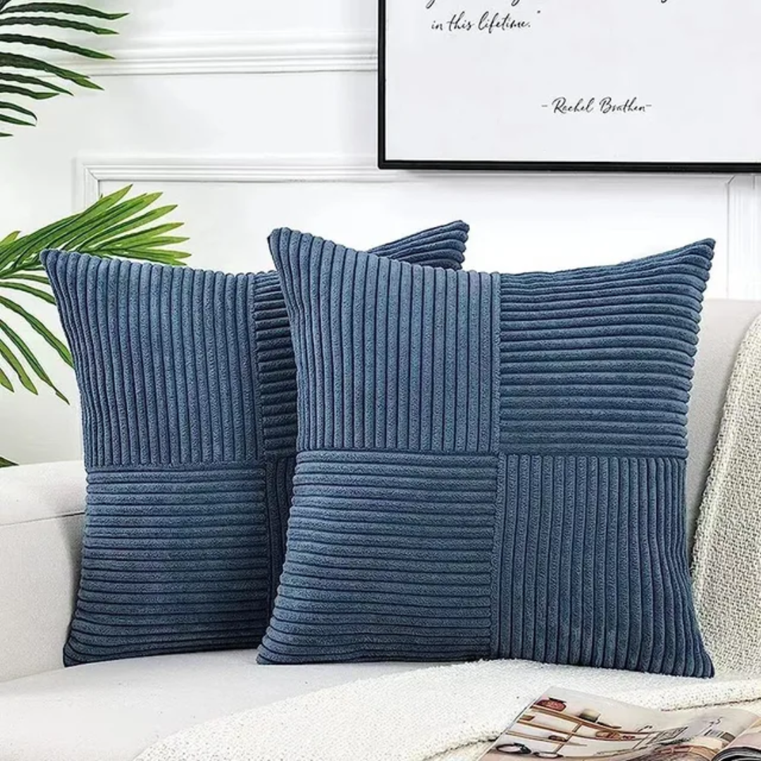 Rippiertes Patchwork-Kissen