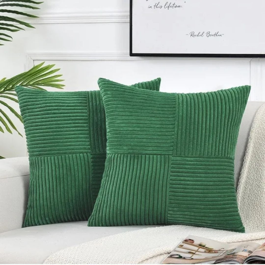 Rippiertes Patchwork-Kissen