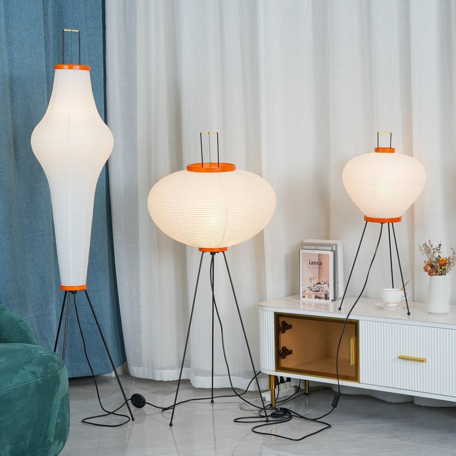 Reispapier Stehlampe | Wohnzimmer