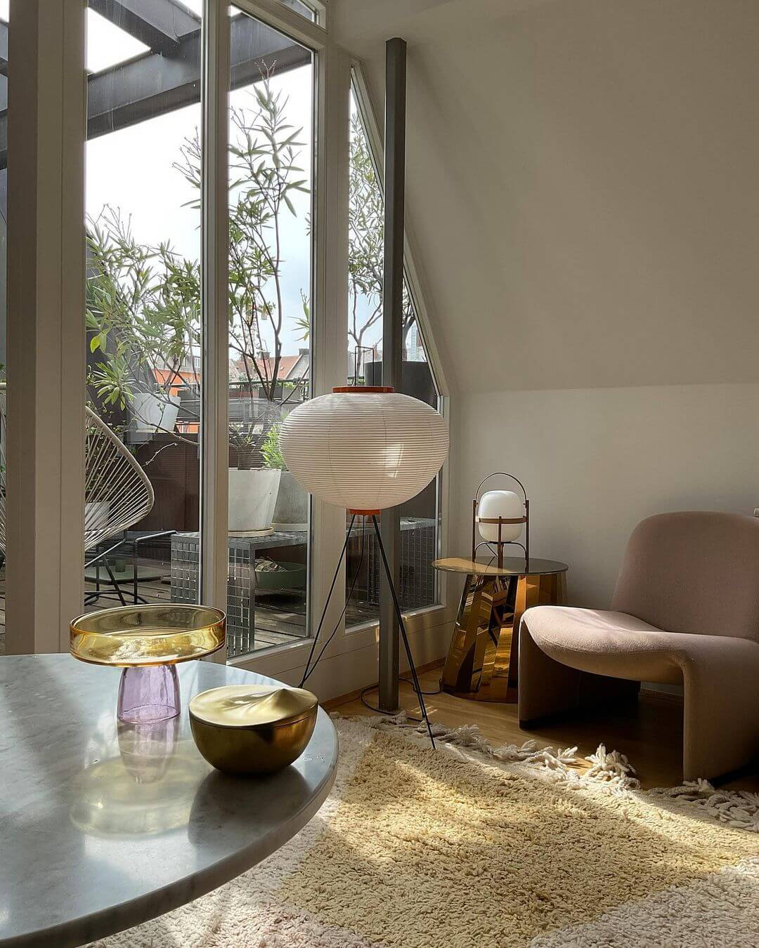 Reispapier Stehlampe | Wohnzimmer