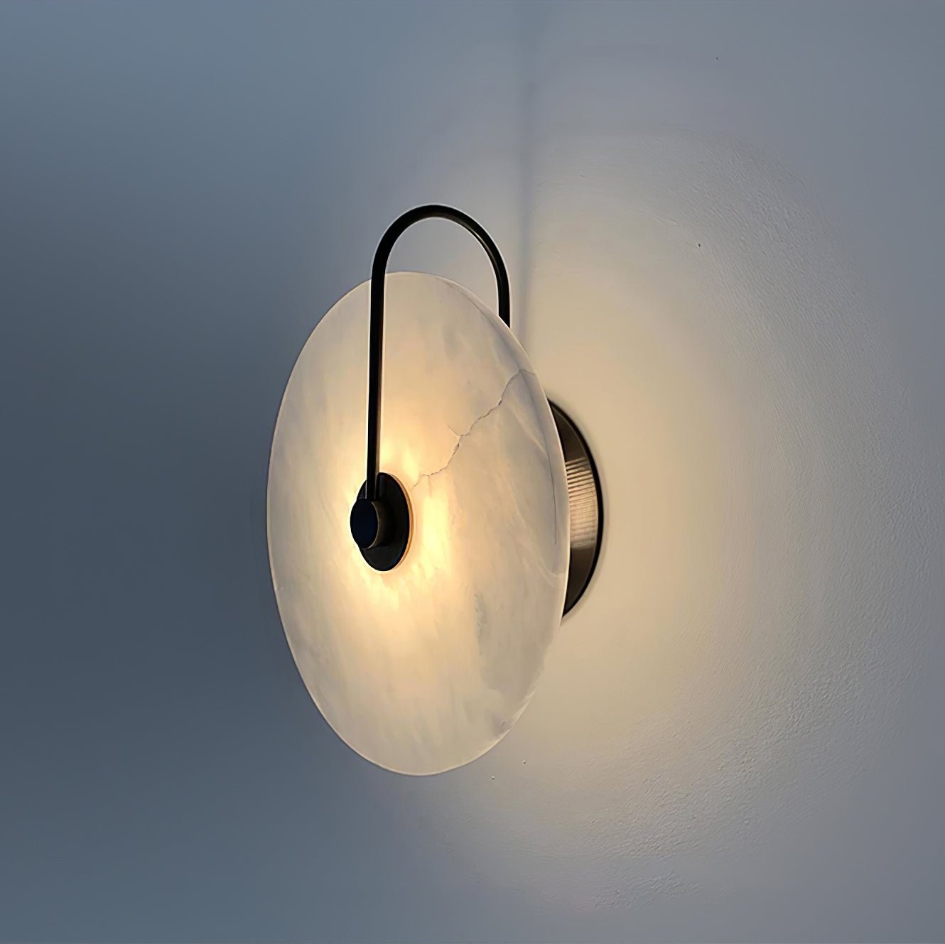 Runde lichtdurchlässige Wandleuchte für den Innenbereich