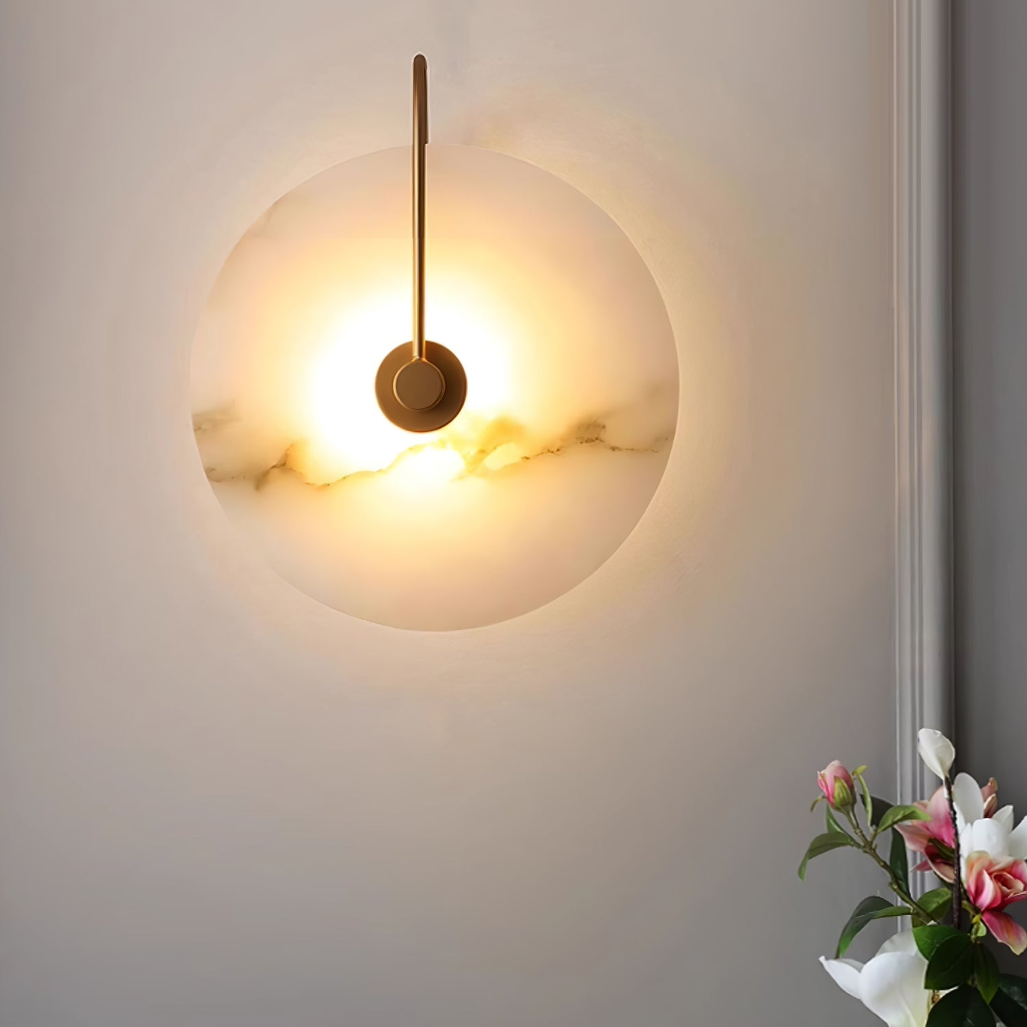 Runde lichtdurchlässige Wandleuchte für den Innenbereich