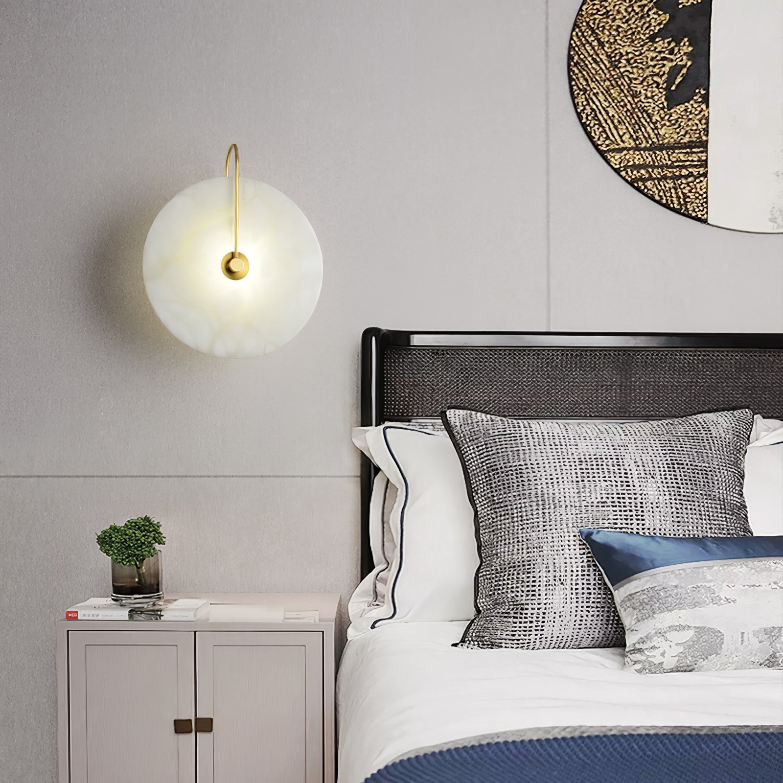 Runde lichtdurchlässige Wandleuchte für den Innenbereich