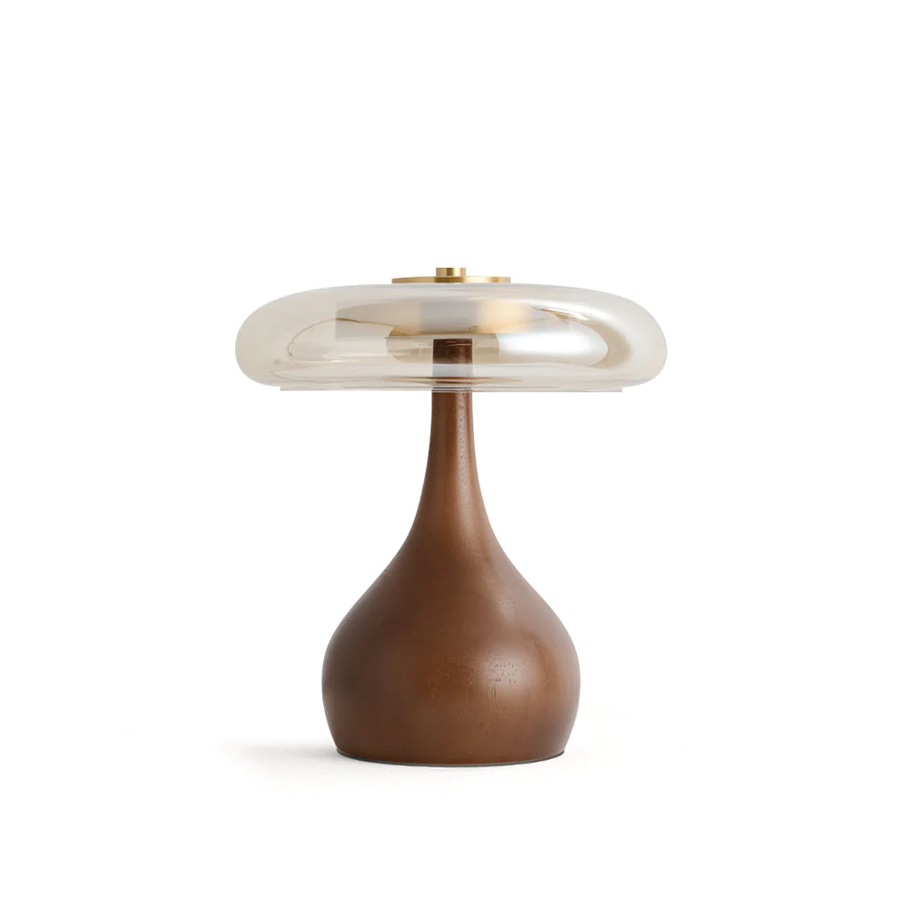 Tropfenförmige Tischlampe mit Glasdome