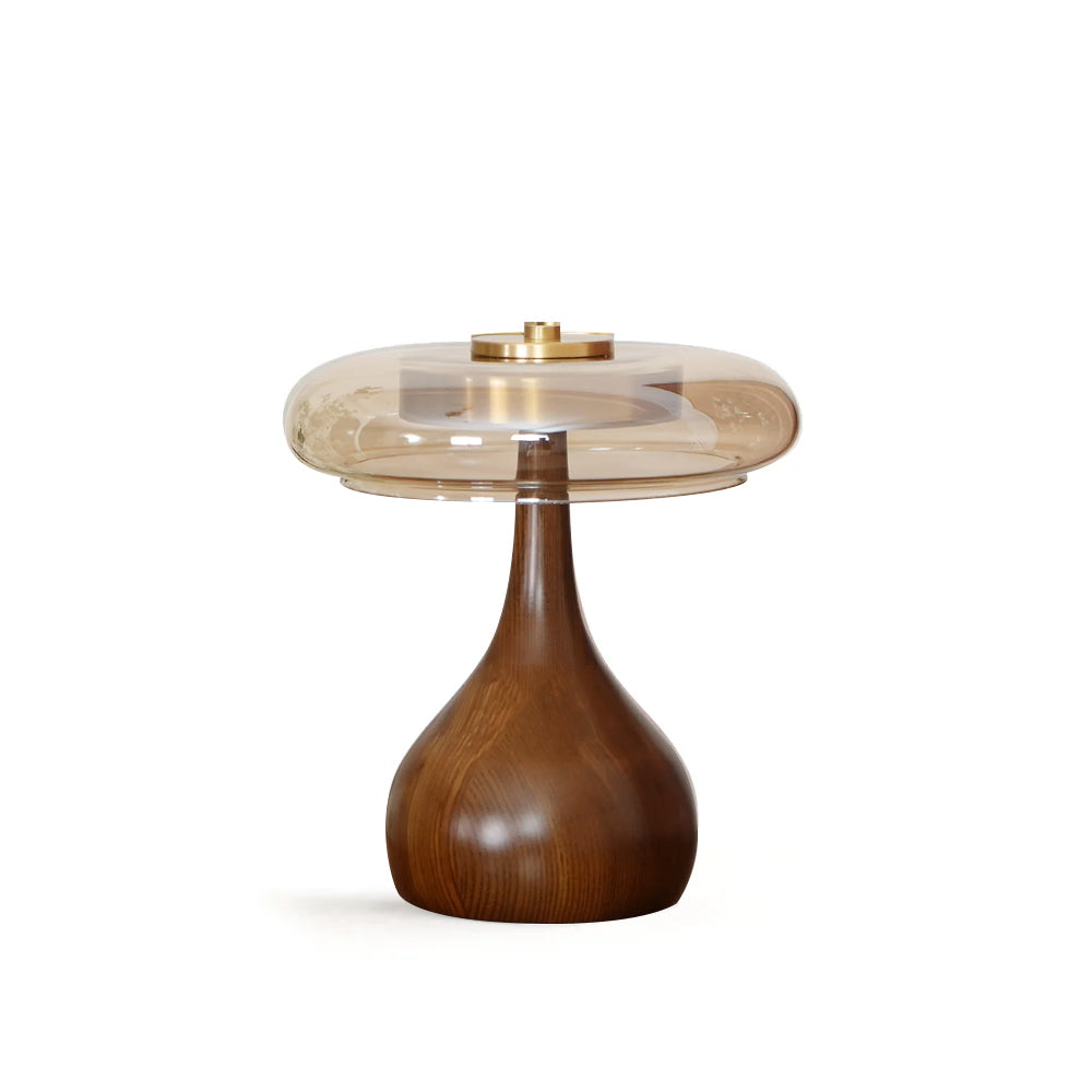 Tropfenförmige Tischlampe mit Glasdome