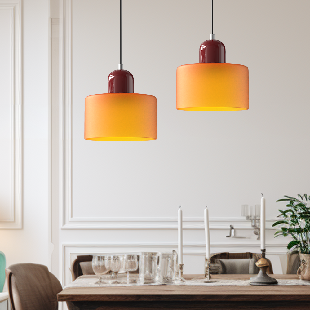 Pendelleuchte aus farbigem Glas | LED