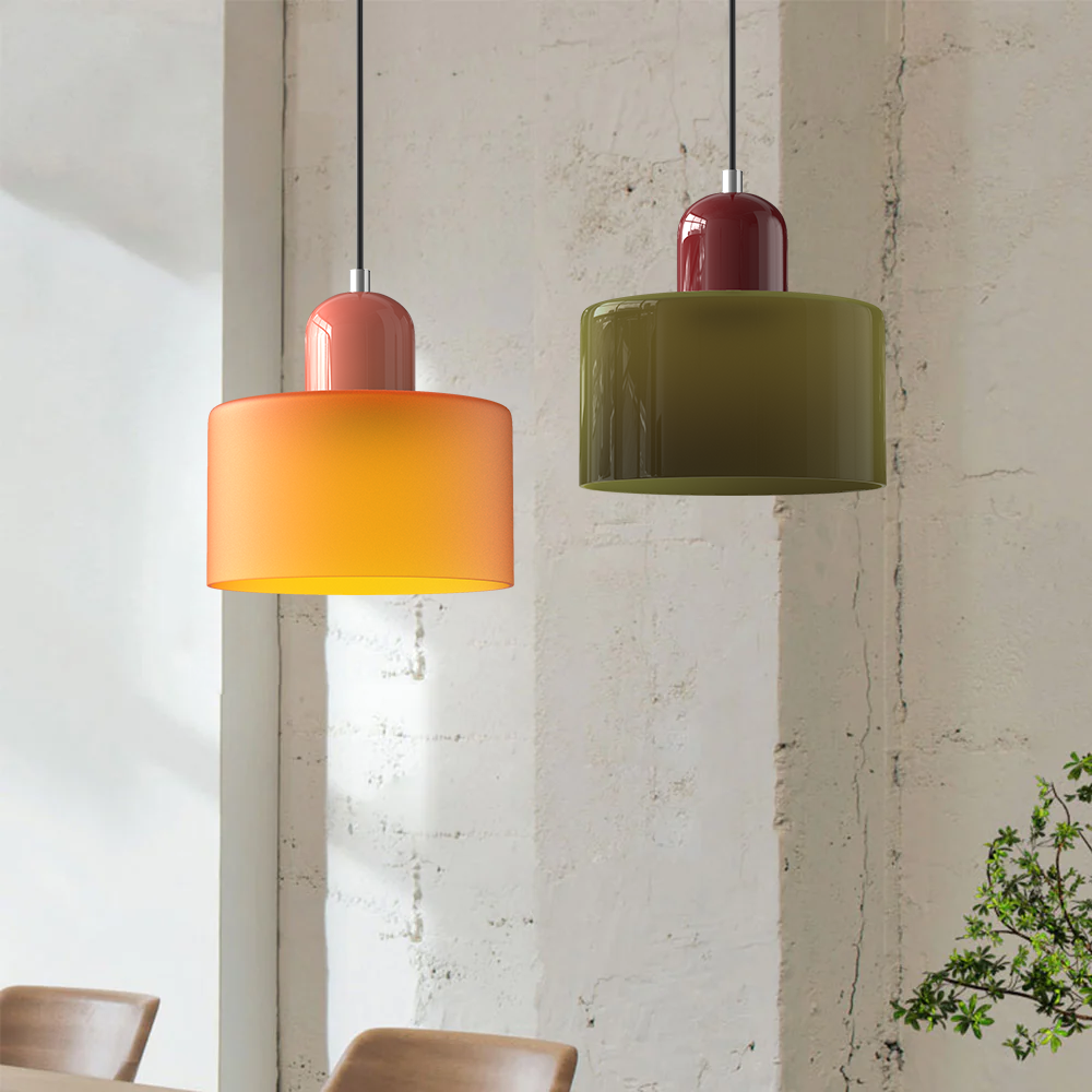 Pendelleuchte aus farbigem Glas | LED