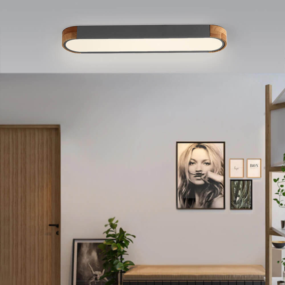 Einbau-Deckenleuchte mit Holzoptik