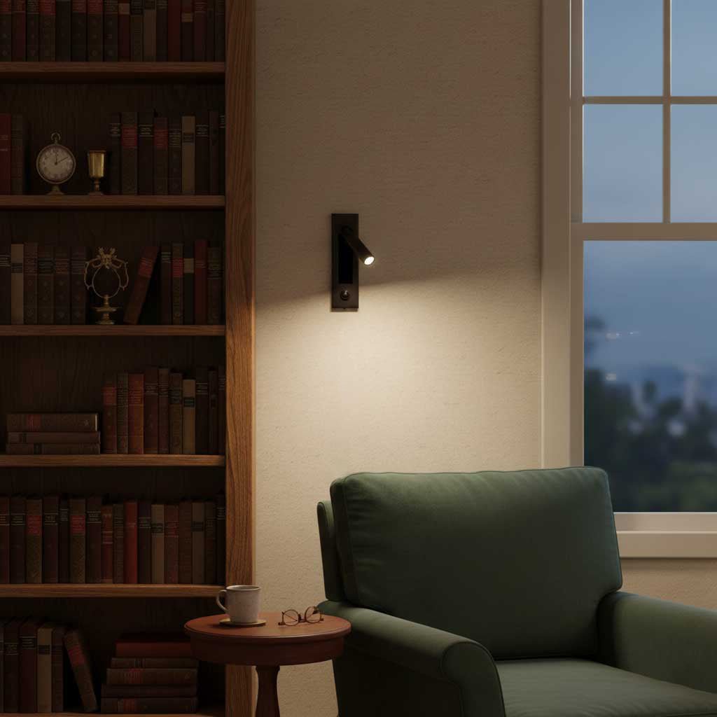 Wandmontierte Nachttischleuchte mit integrierter LED