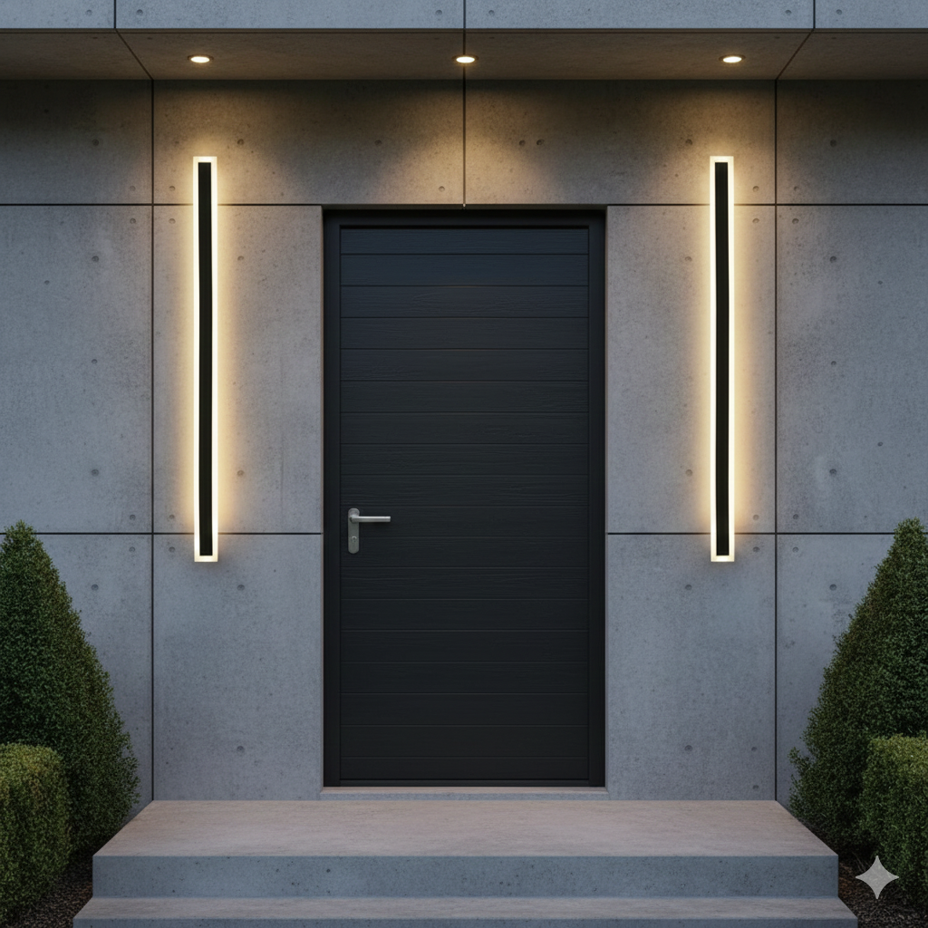 Schwarze Außenwandleuchte LED