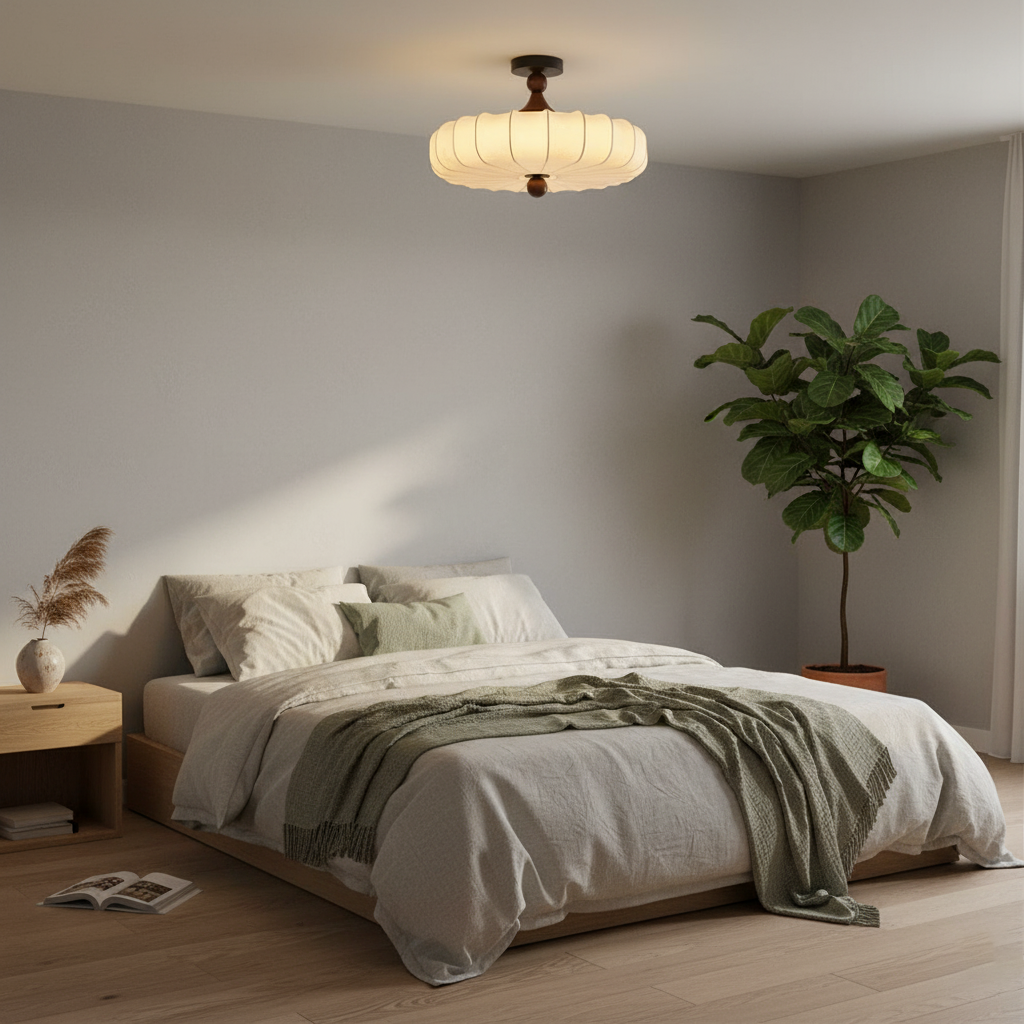 Deckenlampe mit gewelltem Schirm
