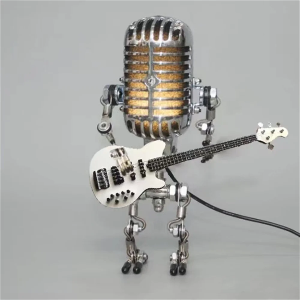 Freistehende Tischlampe Roboter mit Mikrofon und Integriertem LED