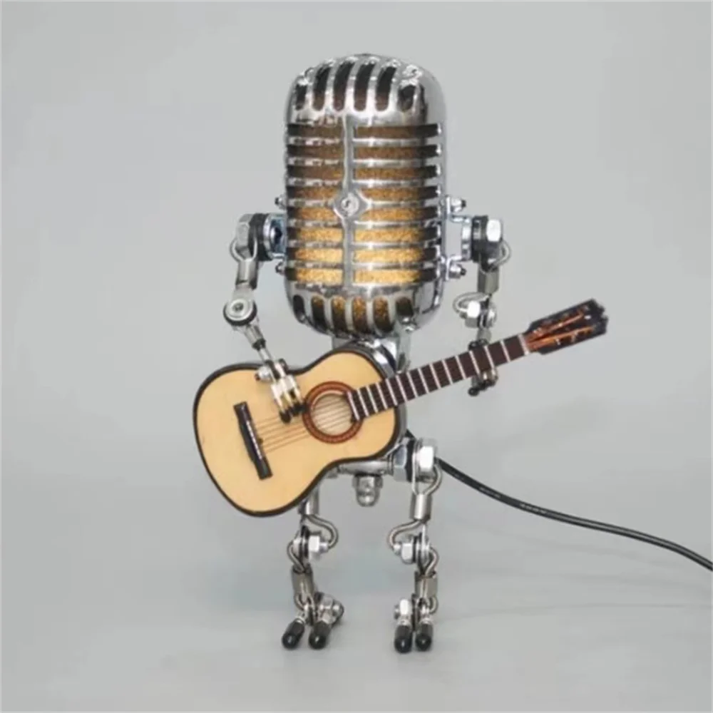 Freistehende Tischlampe Roboter mit Mikrofon und Integriertem LED