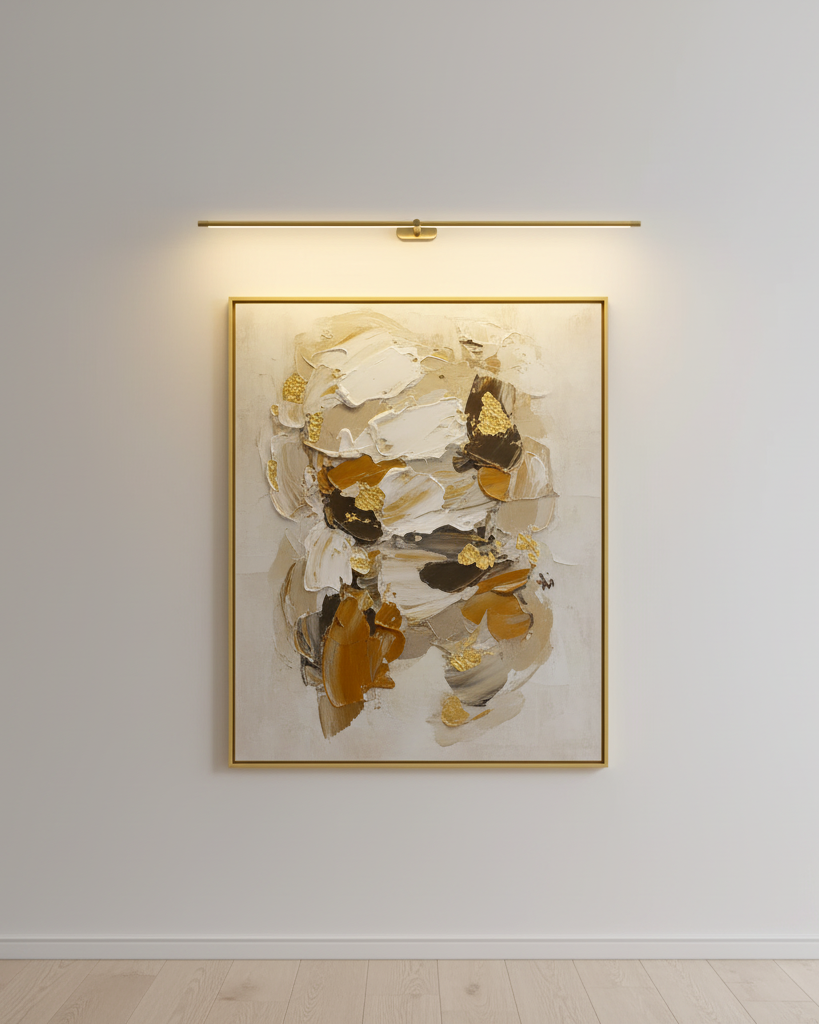 Wandleuchte in Stabform mit Metalldetails
