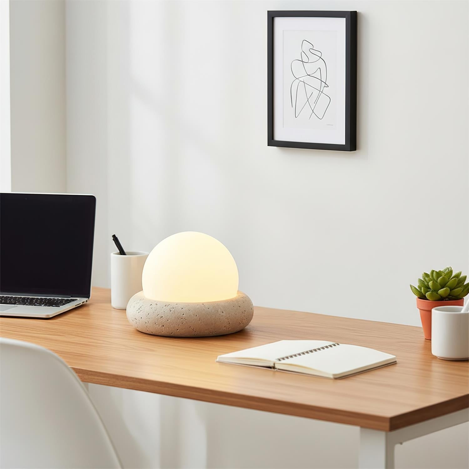 Beton-Orb-Tischlampe