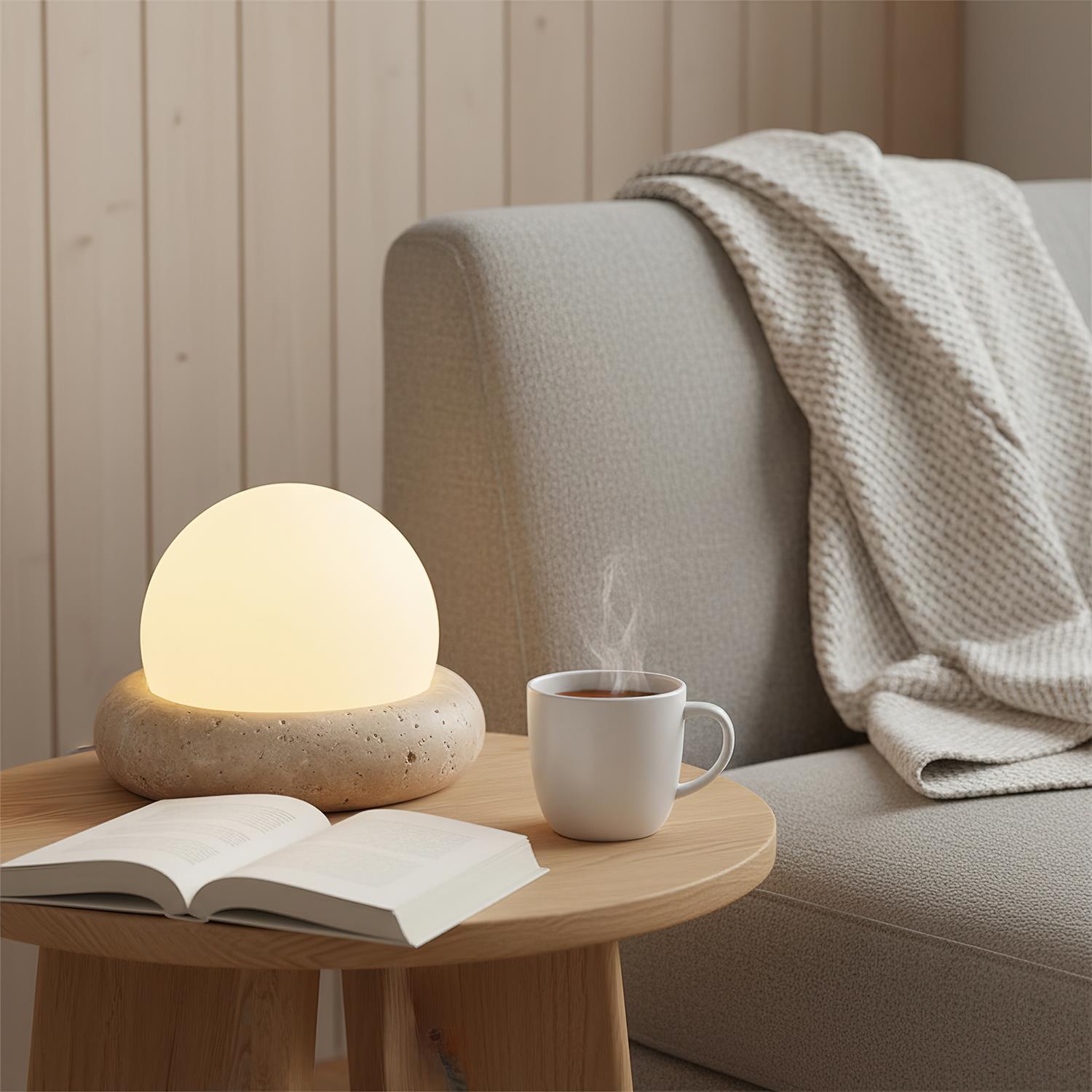 Beton-Orb-Tischlampe