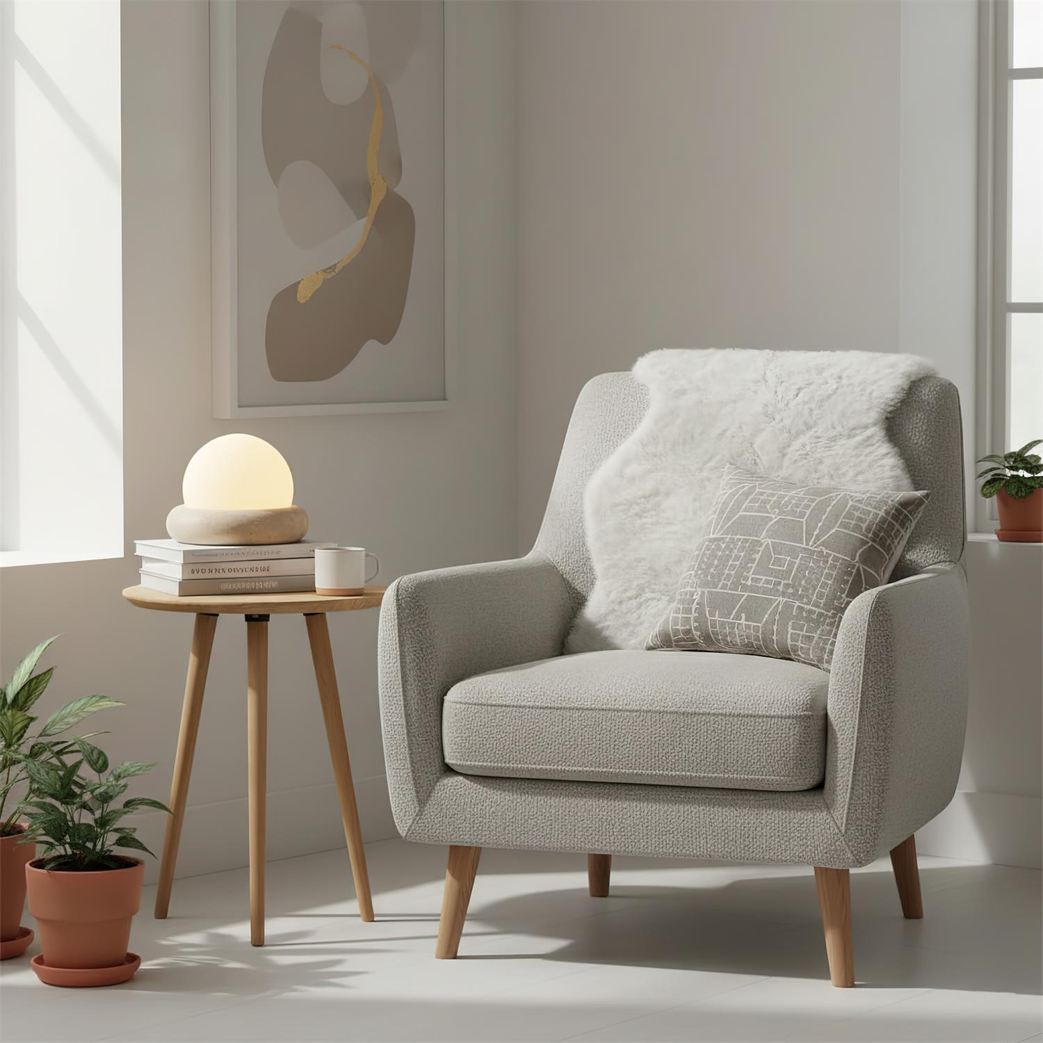 Beton-Orb-Tischlampe