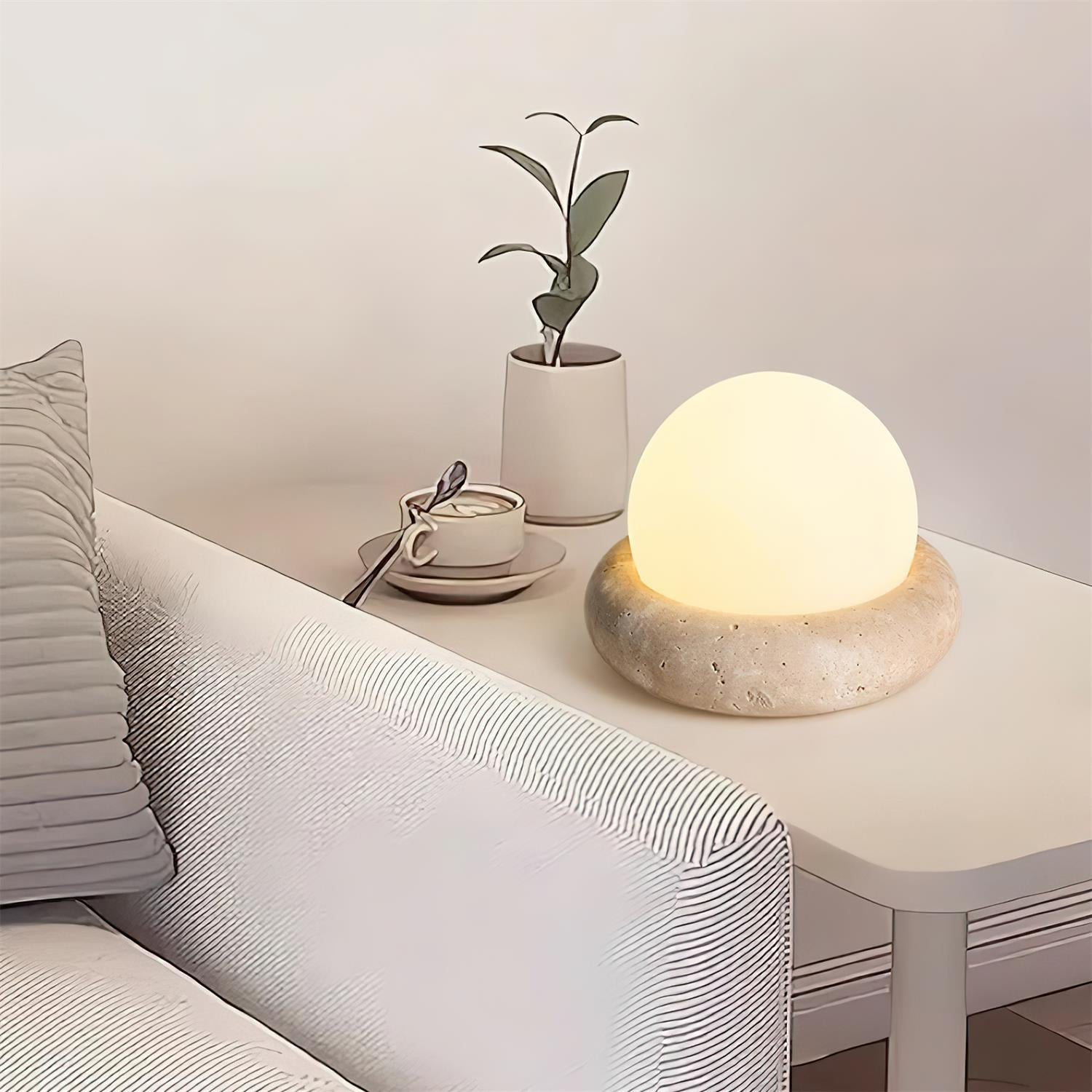 Beton-Orb-Tischlampe
