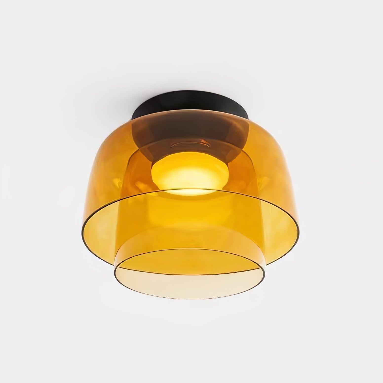 Schichtige Rauchglas-Deckenleuchte