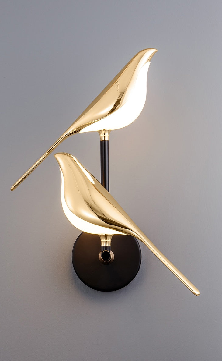 Goldene Vogelförmige Wandlampe