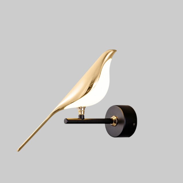 Goldene Vogelförmige Wandlampe